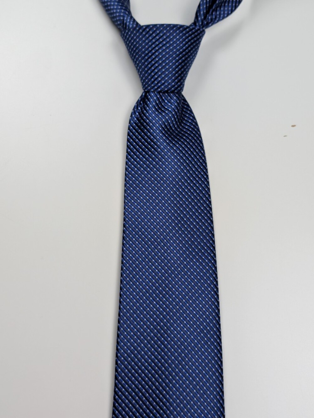 Men's Textured Navy Blue Diagonal Stripe Tie